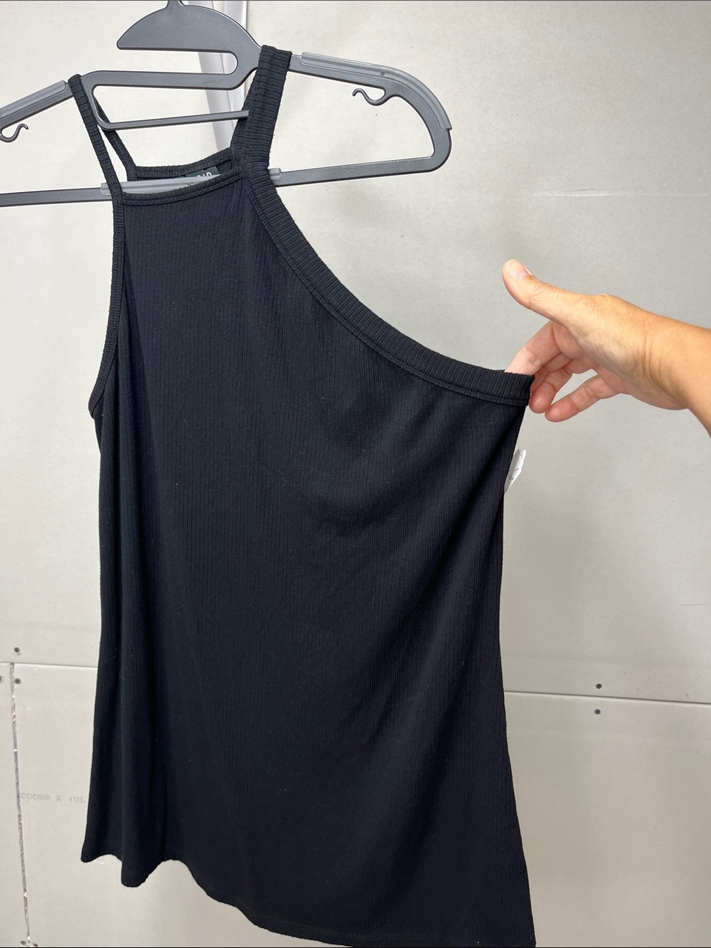 torrid Black Asymmetrical Ribbed Tank Top 2X
